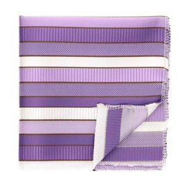 tiemart Pattern Pocket Square (Thistle Purple Douglas Stripe)