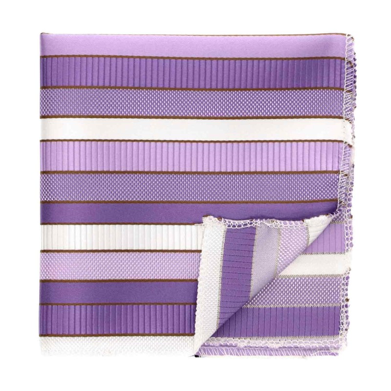 tiemart Pattern Pocket Square (Thistle Purple Douglas Stripe)