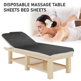 50 Pcs Disposable Massage Table Sheets Black 31" x 71" Non-Woven Fabric Bed Sheets Cover for Spa, Massage, Beauty Salon, Tattoos, Hotels