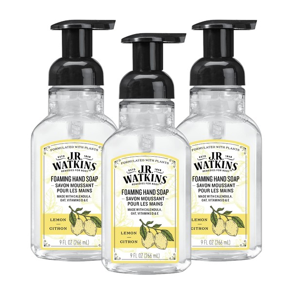 J.R. Watkins Foaming Hand Soap with Pump Dispenser, Moisturizing Foam