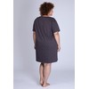maluuna Ladies Plus Size Polka Dot Nightdress 100% Cotton, charcoal