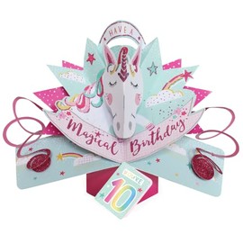 You're 10 Magical Unicorn 10th Birthday Pop Up Greeting Card 3D Pop-Up Cards POP207MC10