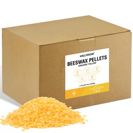 VALLYDOM Natural Organic Yellow Beeswax Pellets - 6.2LB (2800g), Premium Beeswax for Candle Making, DIY Lip Balm, Soap, Lotion, Skin & Body Care Supplies