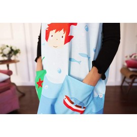 Marushin 1165027500 Studio Ghibli Ponyo H-type Apron, H 33.5 x W 39.4 inches (85 x 100 cm), Underwater Walk, Easy to Use, T/C Material