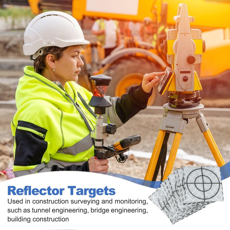 PATIKIL Survey Reflector Sheets 30x30mm, 12 Pcs Self-Adhesive Reflective Target