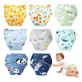 8 Pañales Entrenadores Reutilizables Calzones Algodón Niños                                                                                           