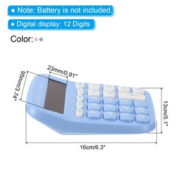 PATIKIL 12 Digits Desk Calculator Set, 2 Pack ABS Plastic Standard Function Large LCD Display Electronic Calculator Power for Home Office Desktop, Blue Pink