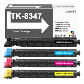 HZMEI High Yield TK8347 TK-8347 TK8349 TK-8349 Toner Cartridge Remanufactured Compatible for Kyocera TASKalfa 2552ci 2553ci Copystar CS-2552ci CS-2553ci Printer (TK-8347K TK-8347C TK-8347M TK-8347Y)