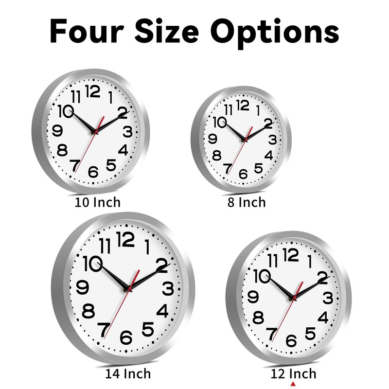 Roymnie Wall Clock Silent Non-Ticking Modern Clock Battery Operated 12