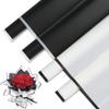 KIMOBER 20 Sheets Black White Edge Flower Wrapping Paper,Waterproof Fresh