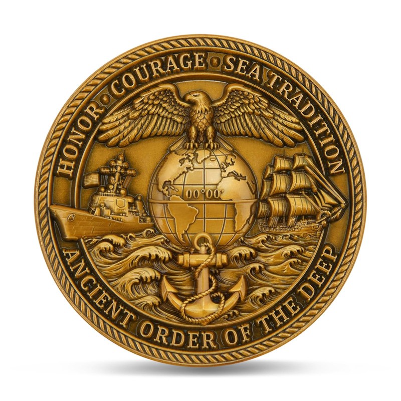 Navy Shellback Crossing The Line Challenge Coin – Trusty Shellback