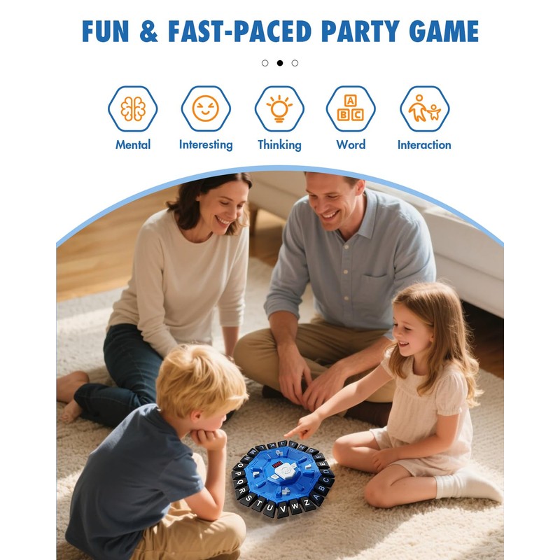 Word Game Family Board Games with Display Timer and 2