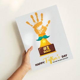 2025 Fathers Day Crafts For Kids - You Are The Best Dad Ever Trophy 8x10 In Poster - DIY Father's Day Gifts From Kids, Toddlers- Handprint Father's Day Gift - Dad Gifts From Daughter, Son [UNFRAMED]