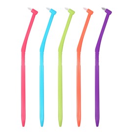 Lapis LA-001 Dental Compact Tuft Brush - Vivid Dolz, Regular (Set of 5), Good Design Award Winning Product, 1 Cap, Made in Japan