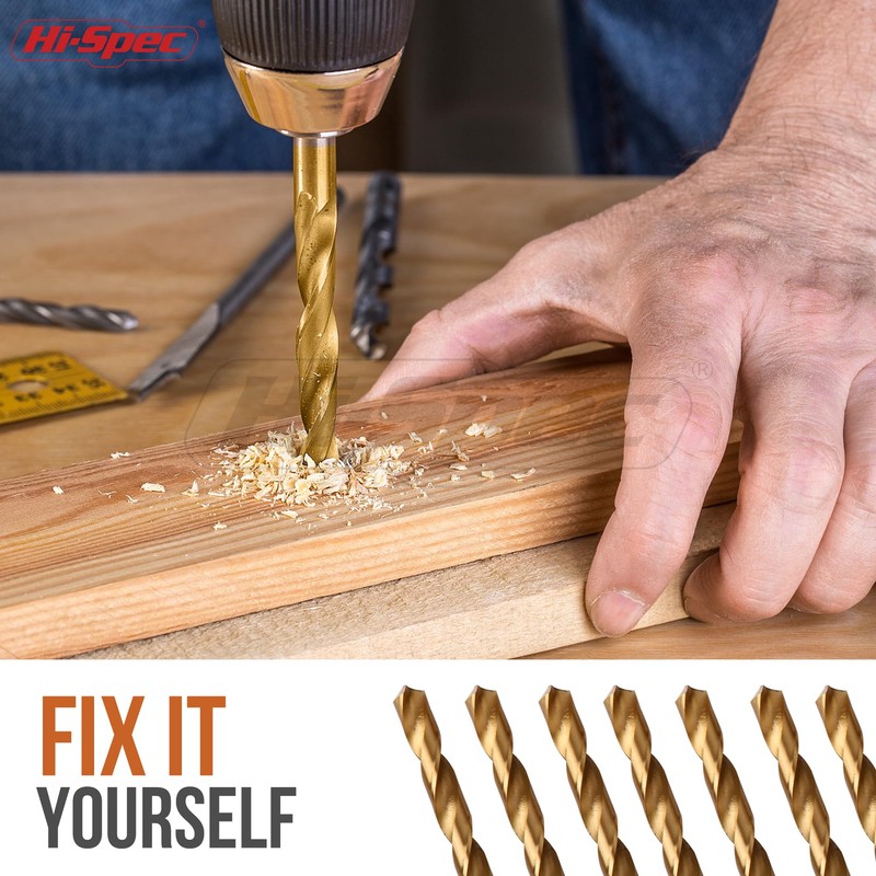 Hi-Spec 24-Piece HSS Metal Drill Bit Set and 1/4 Inch