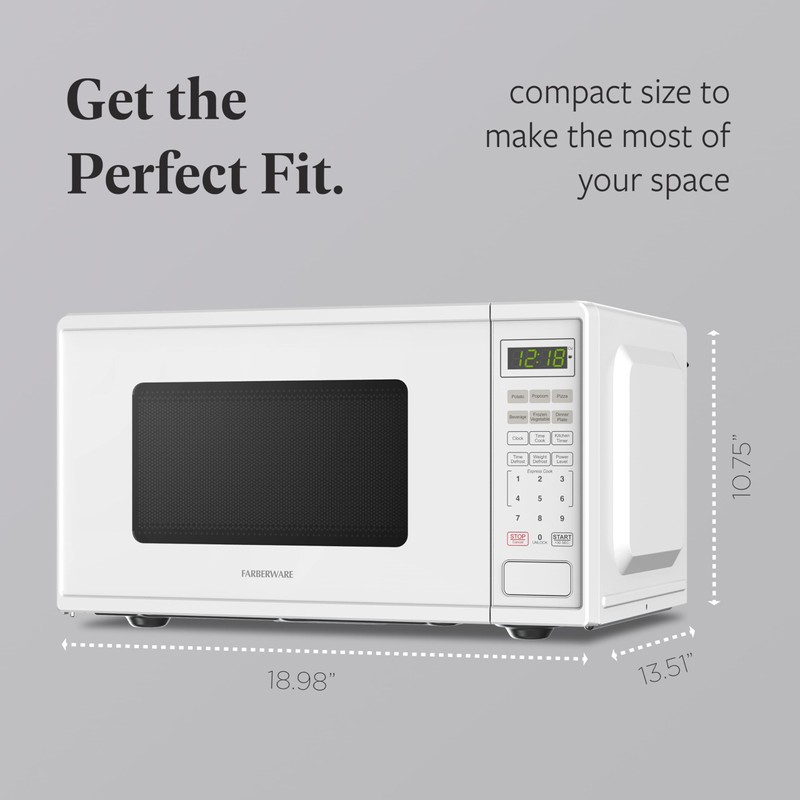 Farberware 0.9 Cu. Ft. Countertop Microwave Oven – 900 Watts