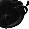 Bubbmi Women Black Velvet Fascinator Hat, Celebrity Lady Velour Feather