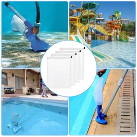 Ouligay 4PCS Filter Bag Mesh Pool Bag Pond Pump Aquarium Pool Leaf Vacuum Filter Bags, Fine Mesh with Drawstring, Universal Fit for Pools, Aquariums, Ponds, Collecting Leaves and Debris