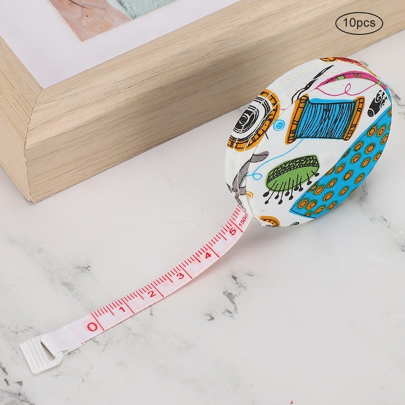 10pcs Tape Measure Portable Retractable Ruler Cloth Body Tape Measure