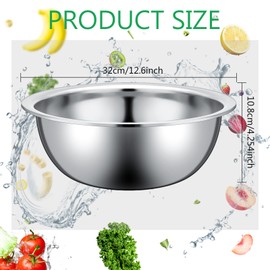 Pinkunn 12 Pcs Stainless Steel Mixing Bowls, Nesting Metal Salad Prep Bowls Bulk Reusable Baking Food Container Large Medium Small for Kitchen Hotel Restaurant Cooking, Silver (12.6 x 4.25 Inch)