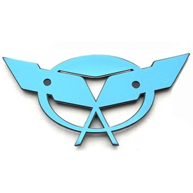 Pair Set Front Rear 50Th Anniversary Cross Flags Emblems 3D Badge Replacement for 1997-2004 C5 Corvette (Black Red)