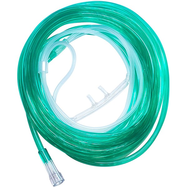 1-Pack Westmed #0549 Adult High Flow Comfort Soft Plus Cannula with 14' Emerald Green Kink Resistant Tubing