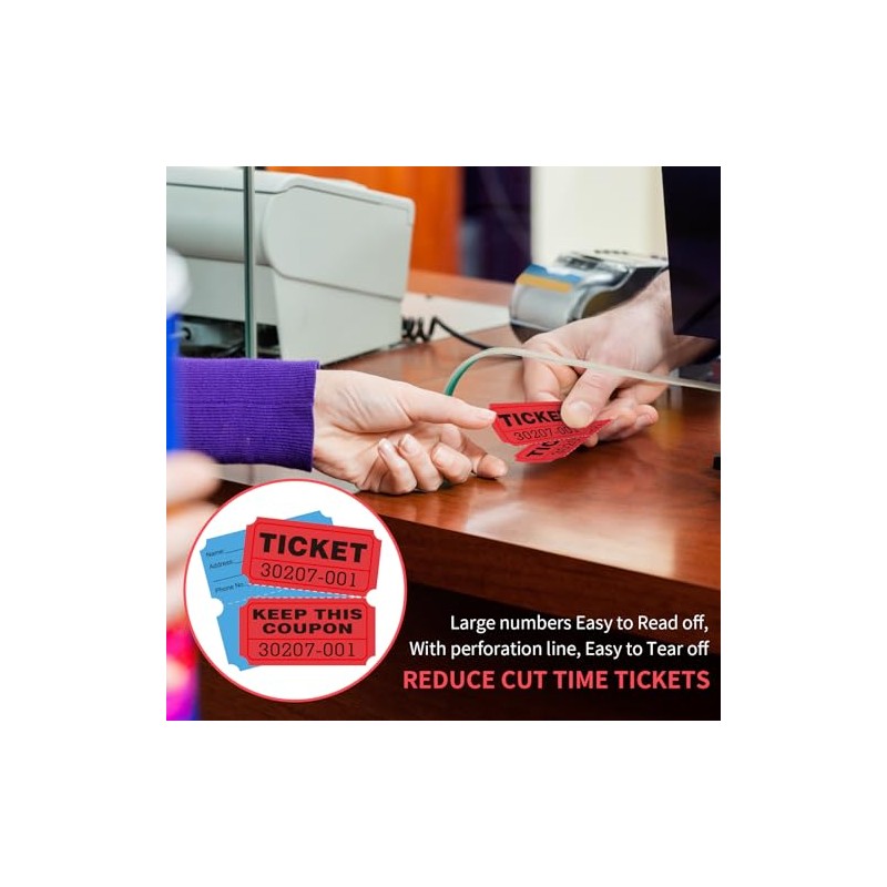 L LIKED 2000 Raffle Tickets Double Rolls 50/50 Stub Tickets