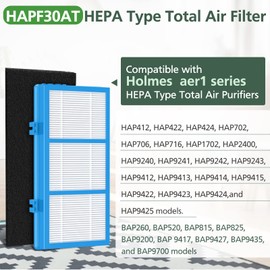 HAPF30AT Filter Replacement for Holmes AER1 Type Total Air Purifier, HAPF30AT-U4R-1 rue Hepa Filter for HAPF30AT HAP242-NUC HAP424 HAP706 HAP716 HAP9240 et.