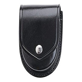 Aker Leather 500 Handcuff Case, Round, Plain,Black