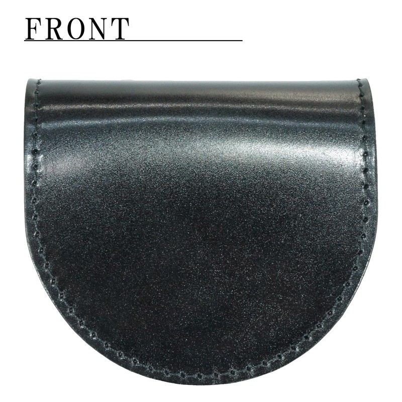 BlissLeather Oil, Cordovan, Genuine Leather Horseshoe-Shaped Coin Case (Interior: Tochigi