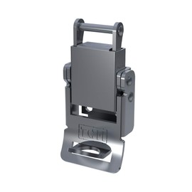 TCH Hardware - Heavy Duty Pad Lockable Compression Spring Draw Latch with Upswept Lever | Silver