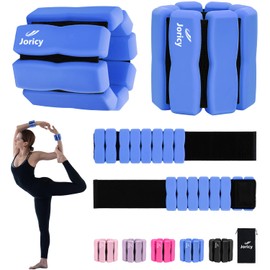 JORICY Adjustable Ankle Weights for Women Men 3 LBS Set[1.5 lb Each Weight] Silicone Wrist Weights Arm Weight Pilates Hand Weighted Bracelet for Yoga Running Walking Swimming Home Gym Fitness Blue