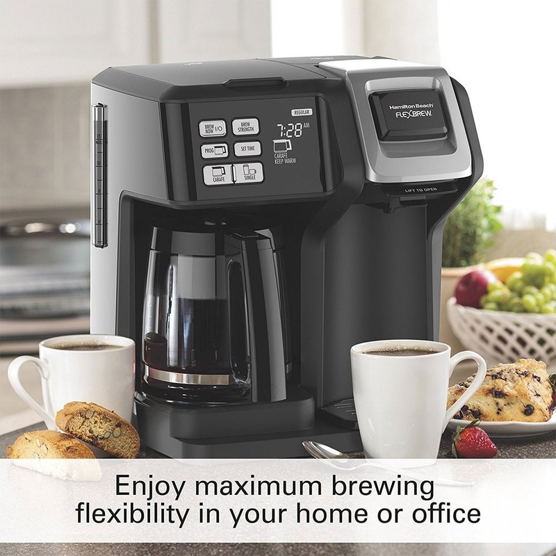 Hamilton Beach FlexBrew 2-Way Brewer Programmable Coffee Maker (49976) Bundle