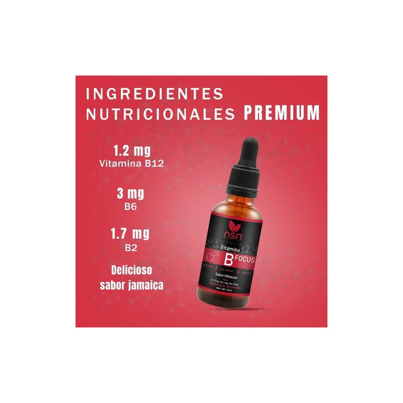 Vitaminas B NSN en Gotas Sabor Hibisco Complejo B6 B2