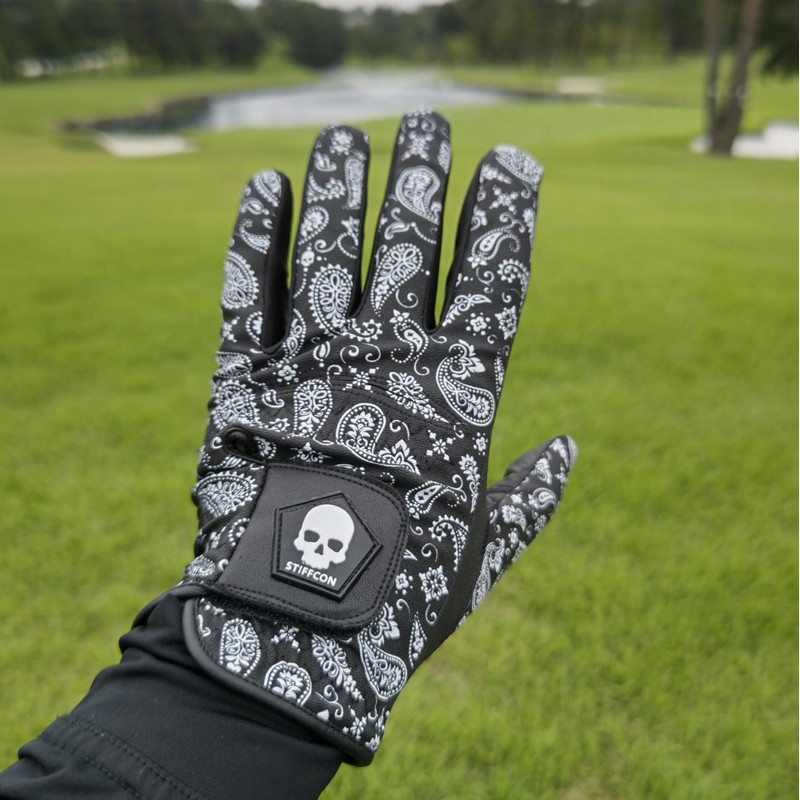 FLUO PAISLEY BLACK Mens Golf Glove Fluo_Paisley Black V5 Stiffcon