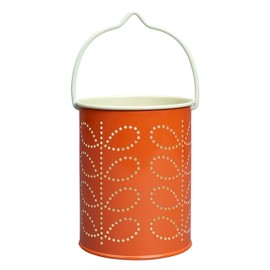 Orla Kiely | Linear Stem | Tea Light Lantern | Persimmon Orange | Suitable Indoors and Outdoors