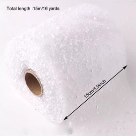 VANTOBEST 1 Roll White Snow Dot Flower Bouquet Wrapping Mesh Paper Floral Wrapping Paper for Fresh Flowers Wedding Birthday Decoration (16 Yards)