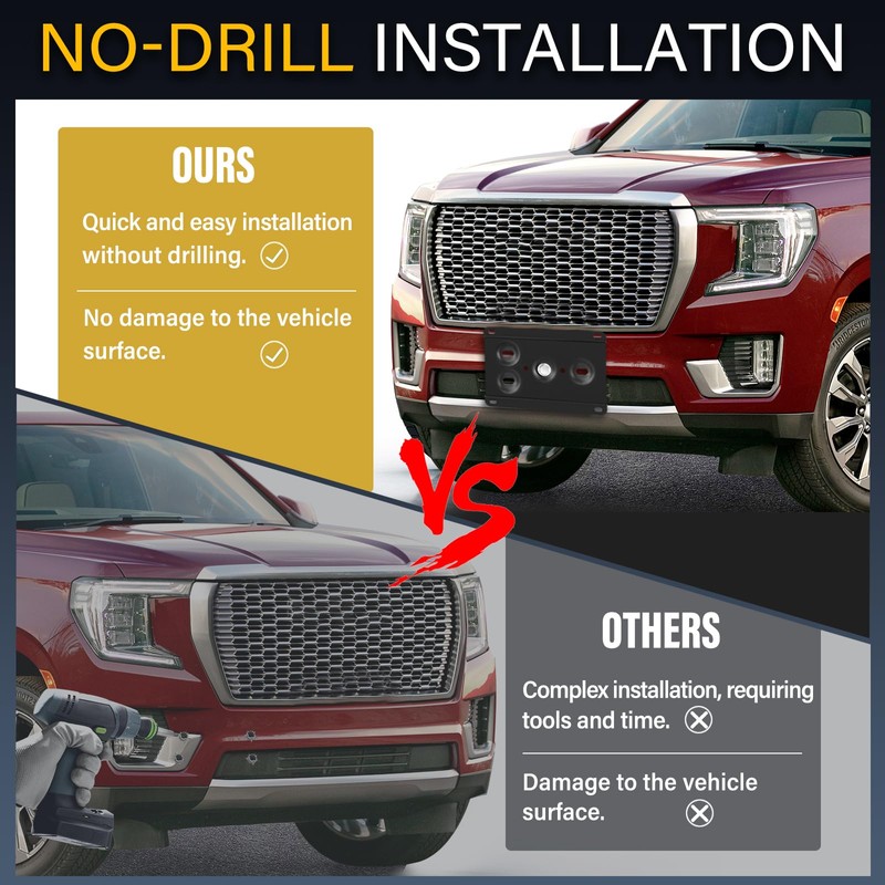 Anti-Theft License Plate Holder Compatible with GMC Yukon 2015-2025 (5th