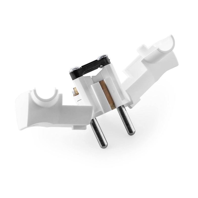 Protective contact plug made of thermoplastic, Schuko angled plug with