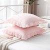 2 Pack Blush White Gingham Euro Pillow Shams 26''x26'' |
