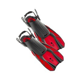 OCEAN REEF - Duo Fins - Fins for Snorkeling and Swimming and Low Weight for Easy Packing and Traveling (Red, Small/Extra Small)