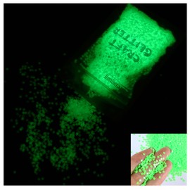 Glow in The Dark Tiny Stars Shaped Glitter,3mm Flakes Luminous Holographic Glitters for Tumbler DIY,Resin Craft, Slime, Nails Arts, Makeup,Festival Party - Green 10g(0.35oz)
