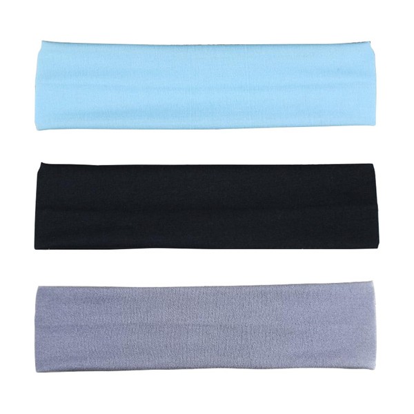 JRYXDS Pack of 3 Headbands, Sports Headbands, Stretchy Non-Slip Moisture