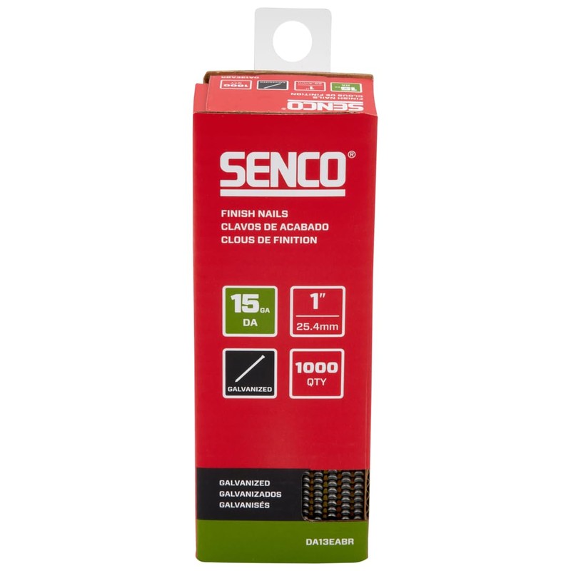 SENCO DA13EABR 1" 15 Gauge, Galvanized Finish Nails, 1,000 Count