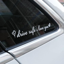 HungMieh Drive Safe I Love You Rearview Mirror Decal Stickers, Safety Car Signs, Car Stickers for Women, Car Window Door Mirror Stickers 5pcs (Reflective Silver)