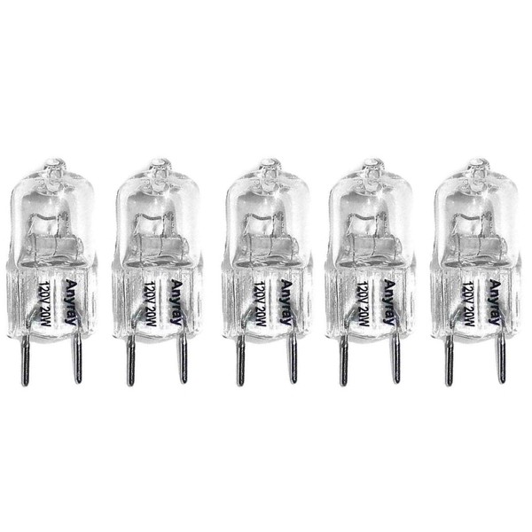 Anyray (5)-Bulbs Replacement Light Bulb 120V 20 Watts WB25X10026 for JVM7195SFSS Microwave