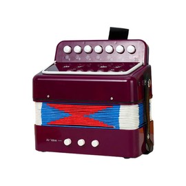 Sunydog Mini 7-key 2-bass Accordion ABS Material Musical Instrument for Beginners Lightweight Button Accordion Hand-eye Coordination Stage Performance(Purple)