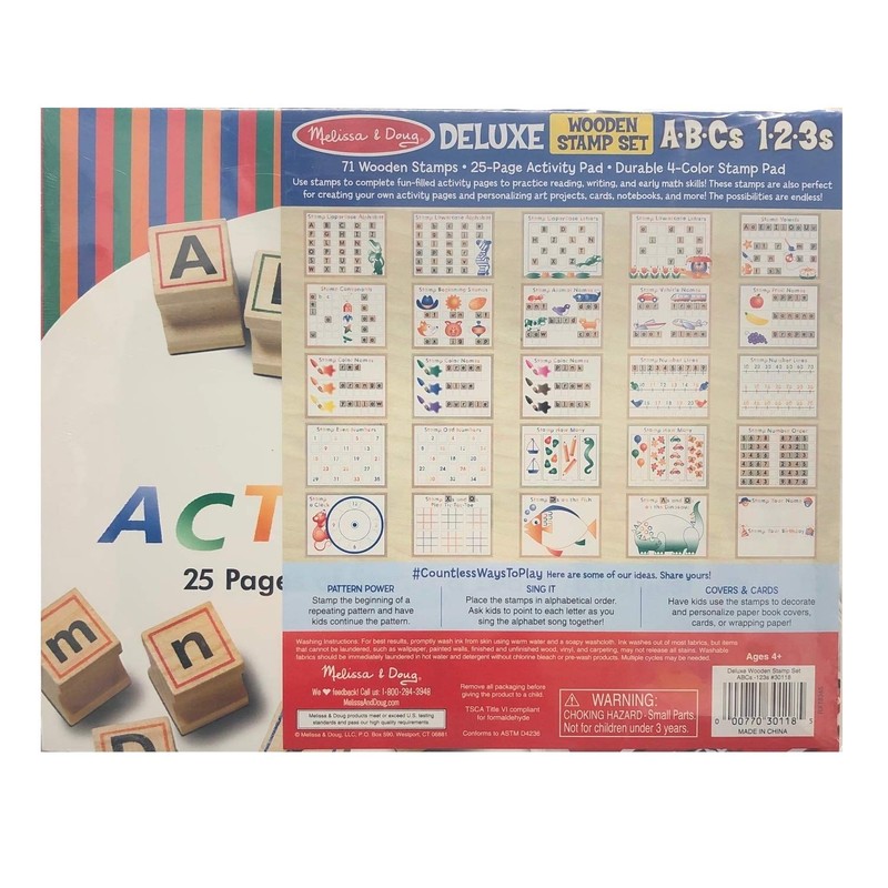MELISSA & DOUG Wooden ABC Activity Stamp Set, 1 EA