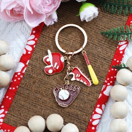 MUCOOS Cute Baseball Sports Keychain, Suitable as a Bag Accessory for Baseball Lovers, As a Pendant for Baseball Caps and Shoes, As a Gift for Friends