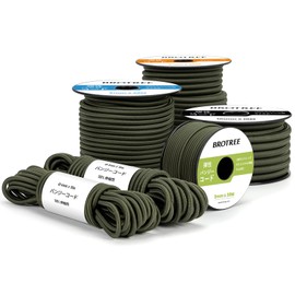 Brotree Bungee Cord, Shock Cord, Round Elastic Cord, 0.2 inches (5 mm), High Elasticity Rubber Rope, 32.8 ft (10 m), Stretch Cord, Rubber Band, Repair Cord, Tent Pole, Repair, Light Trucks, Luggage Securing Kayak, Tarpaulin, Cargo Net, Outdoor, DIY, Army Green
